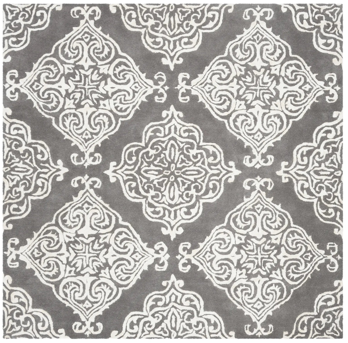 Safavieh Glamour 6'-0" x 6'-0" Rug in Dark Grey / Ivory