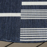 Safavieh Beach House 6'-7" x 6'-7" Rug in Navy / Ivory