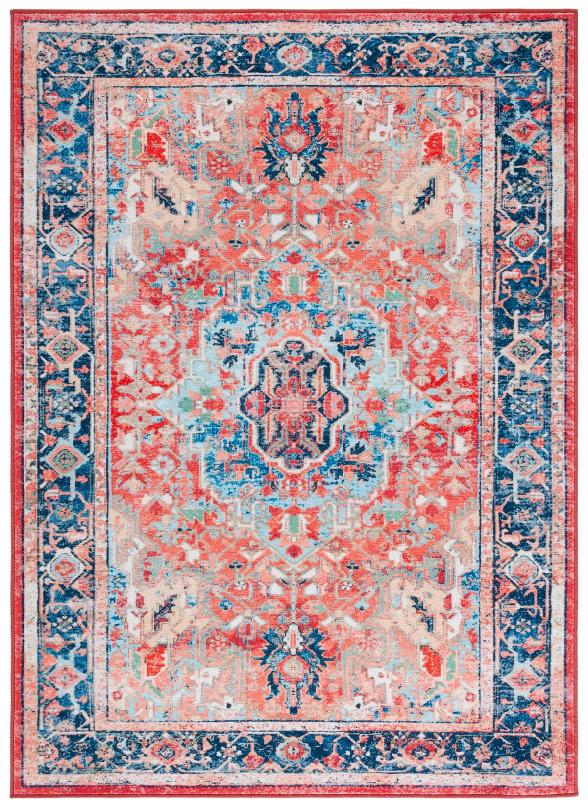 Safavieh Riviera 4'-5" x 6'-5" Rug in Navy / Red