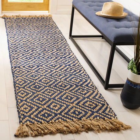 Safavieh Natural Fiber 2'-3" x 10'-0" Rug in Tropical Blue / Natural