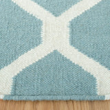 Safavieh Dhurries 6'-0" x 6'-0" Rug in Light Blue / Ivory
