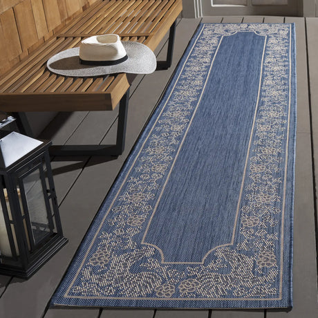 Safavieh Courtyard 2'-3" x 10'-0" Rug in Blue / Natural