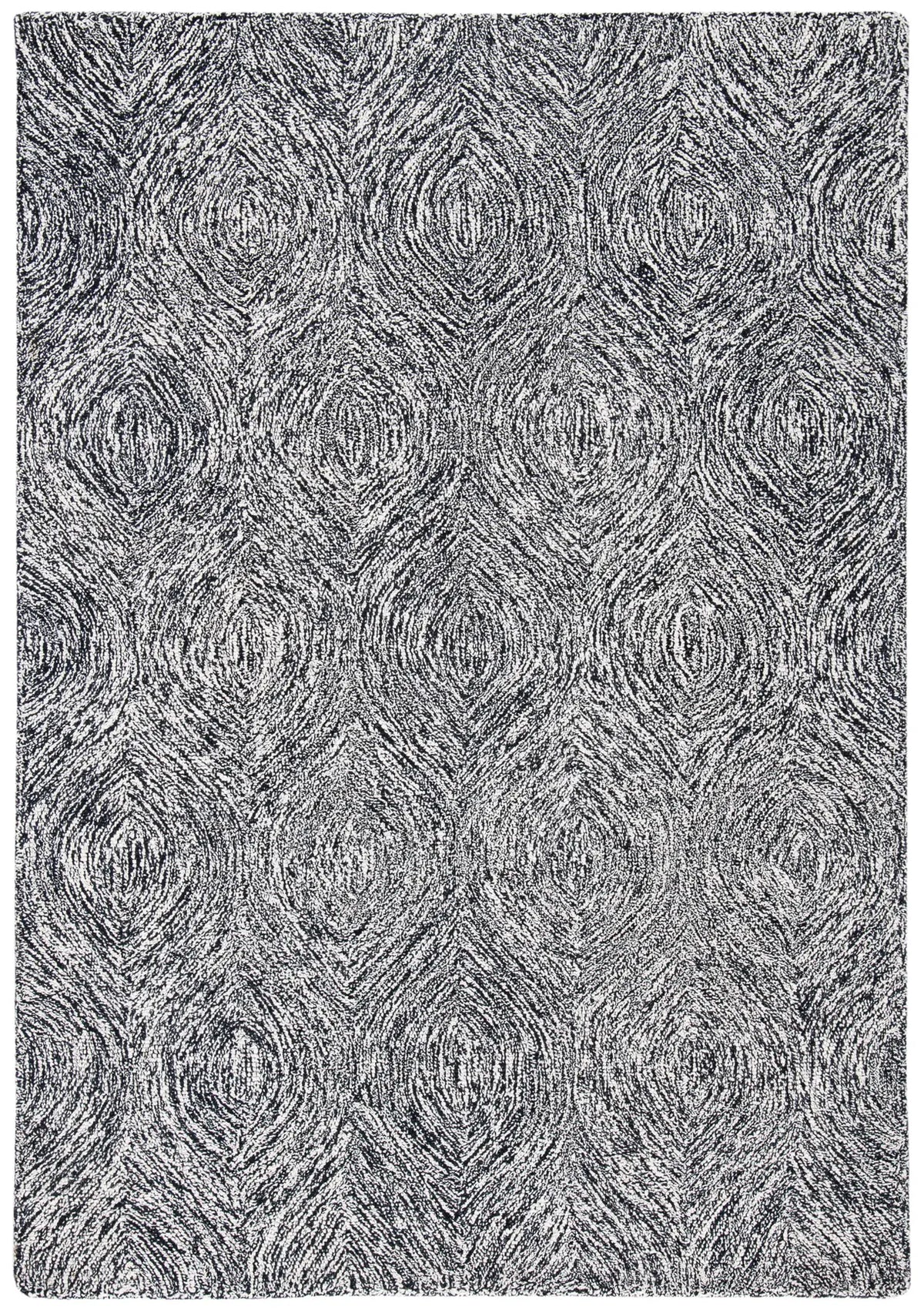 Safavieh Micro-Loop 4'-0" x 6'-0" Rug in Black / Ivory