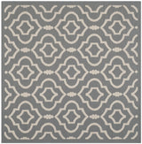 Safavieh Courtyard 5'-3" x 5'-3" Rug in Anthracite / Beige