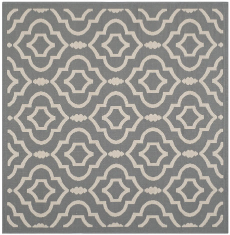 Safavieh Courtyard 5'-3" x 5'-3" Rug in Anthracite / Beige