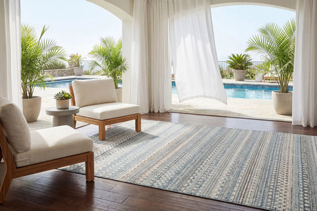 Dynamic Rugs Brighton 8570 Beige / Blue Rugs - Room