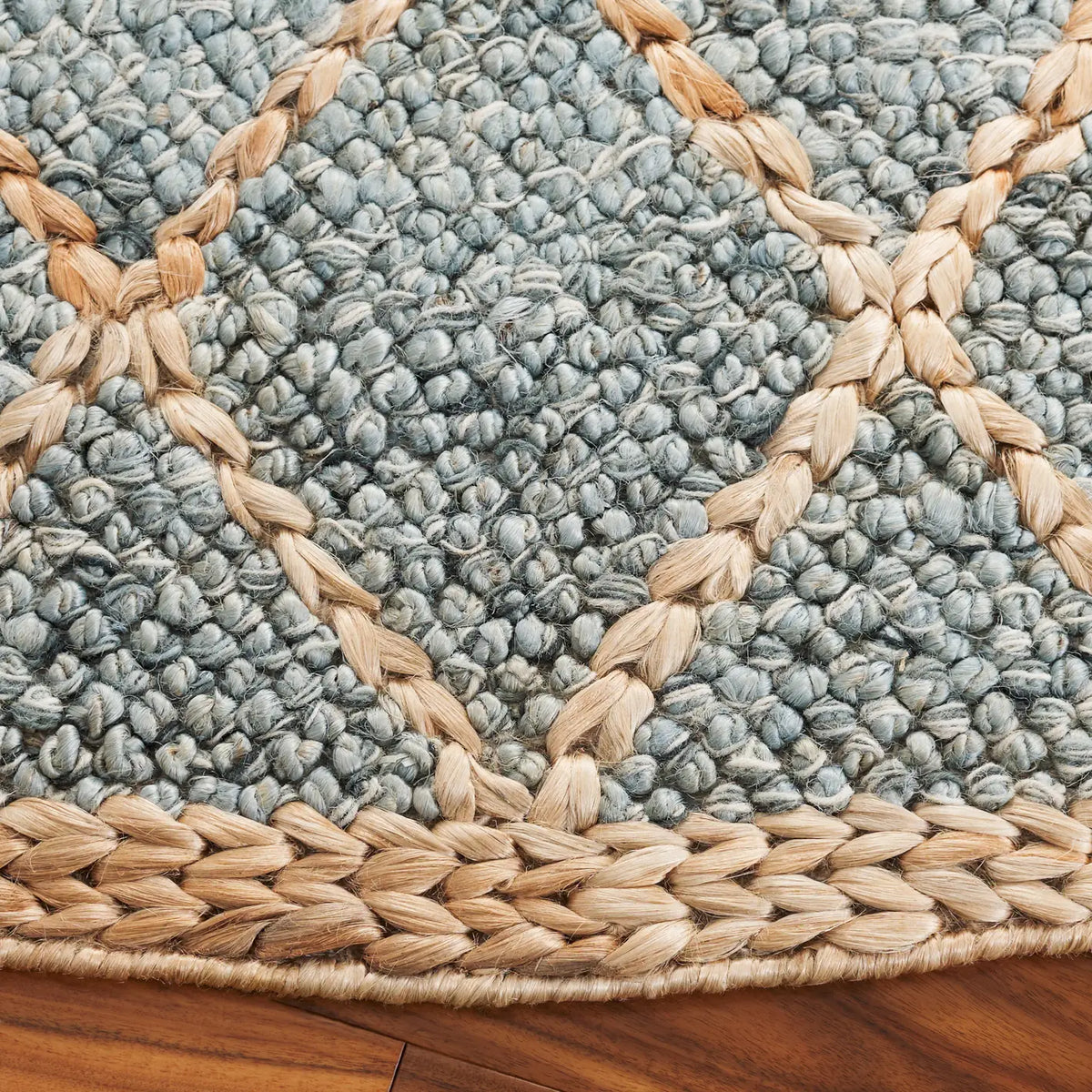 Safavieh Natural Fiber 6'-0" x 6'-0" Rug in Light Blue / Natural