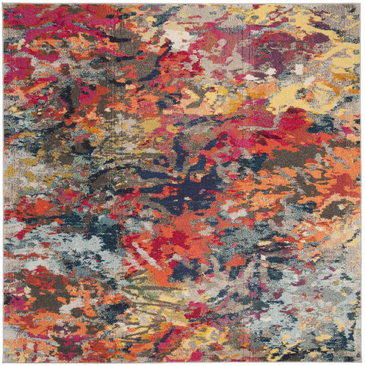 Safavieh Monaco 6'-7" x 6'-7" Rug in Blue / Orange