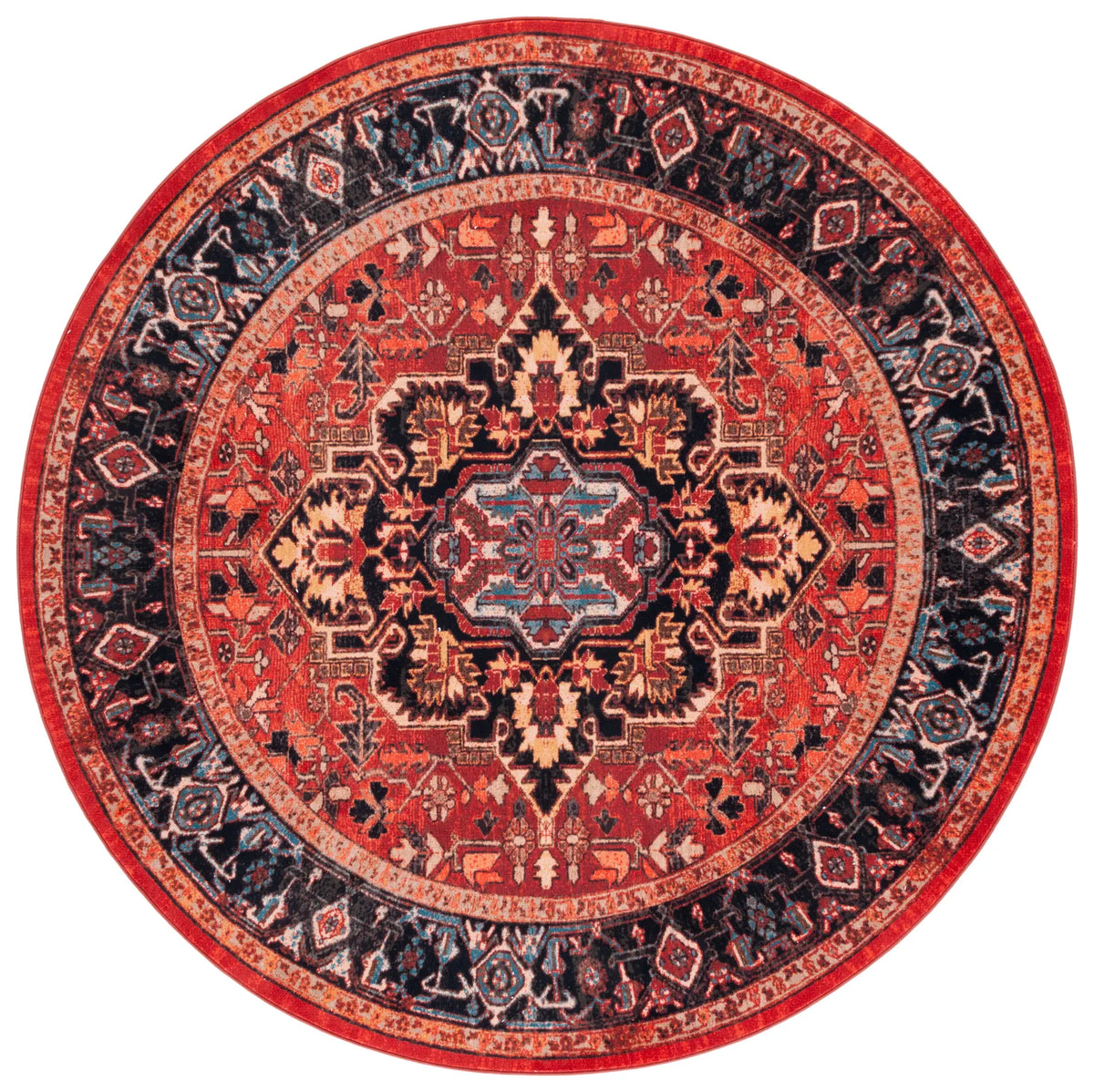 Safavieh Riviera 6'-7" x 6'-7" Rug in Red / Blue