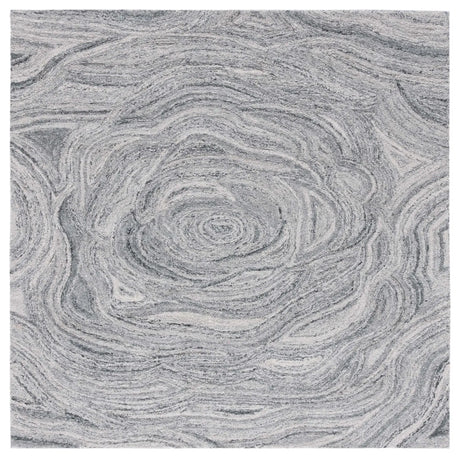 Safavieh Abstract 6'-0" x 6'-0" Rug in Dark Grey / Black