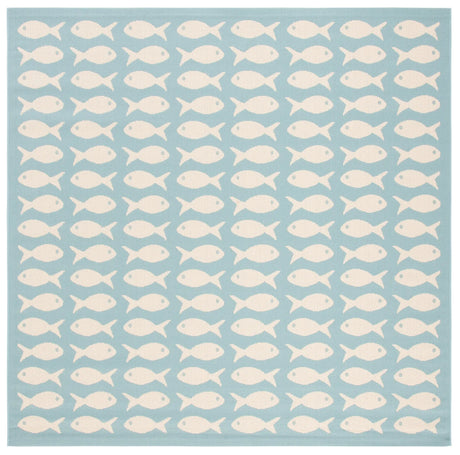 Safavieh Courtyard 6'-7" x 6'-7" Rug in Aqua / Beige