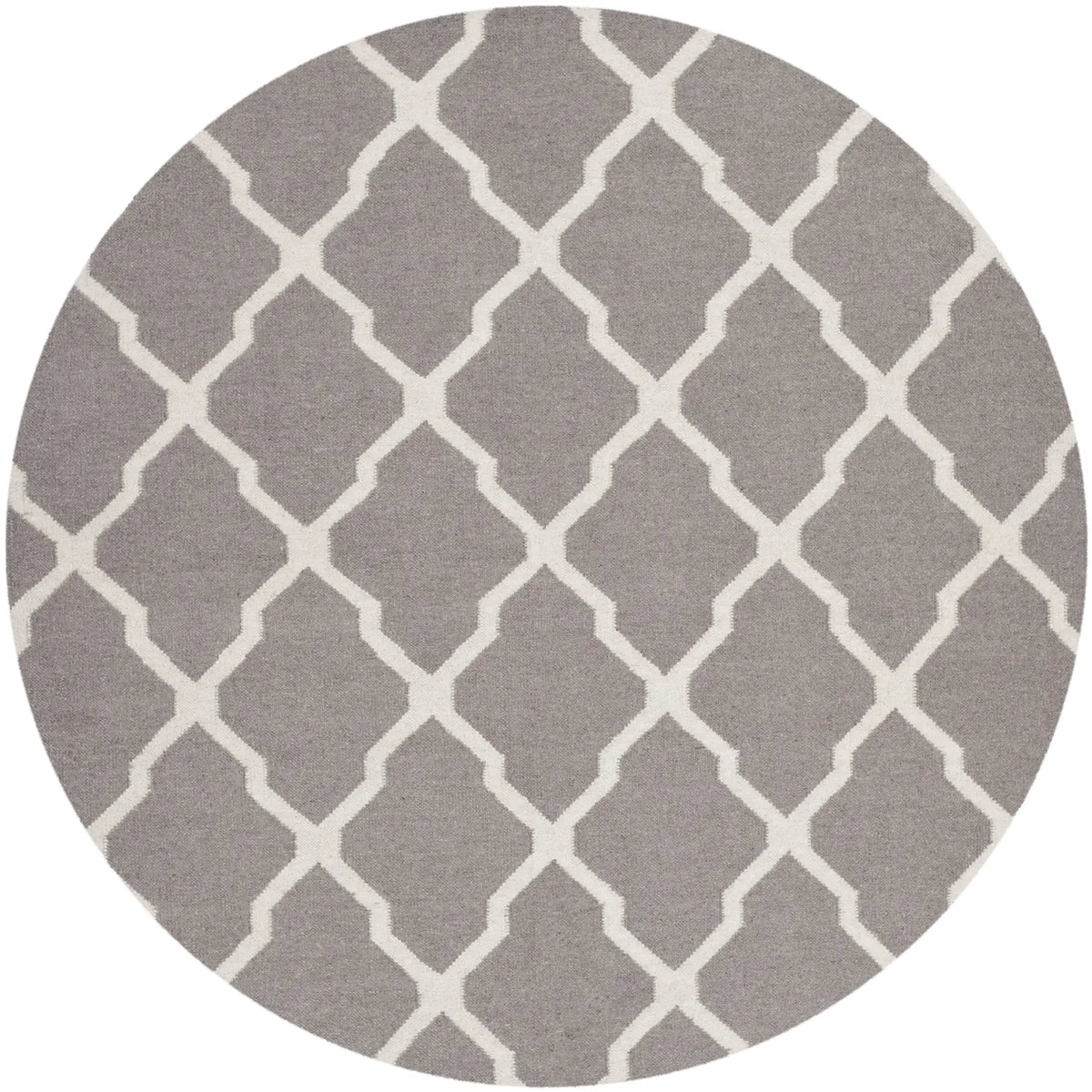 Safavieh Dhurries 6'-0" x 6'-0" Rug in Dark Grey / Ivory