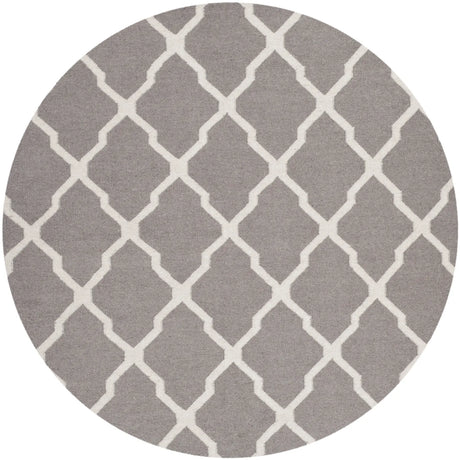Safavieh Dhurries 6'-0" x 6'-0" Rug in Dark Grey / Ivory