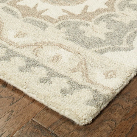 Oriental Weavers Sphinx Craft 93003 Grey / Sand Rugs - corner detail
