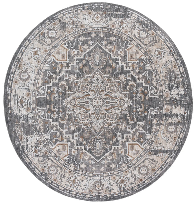 Safavieh Finley 6'-7" x 6'-7" Rug in Dark Grey / Beige