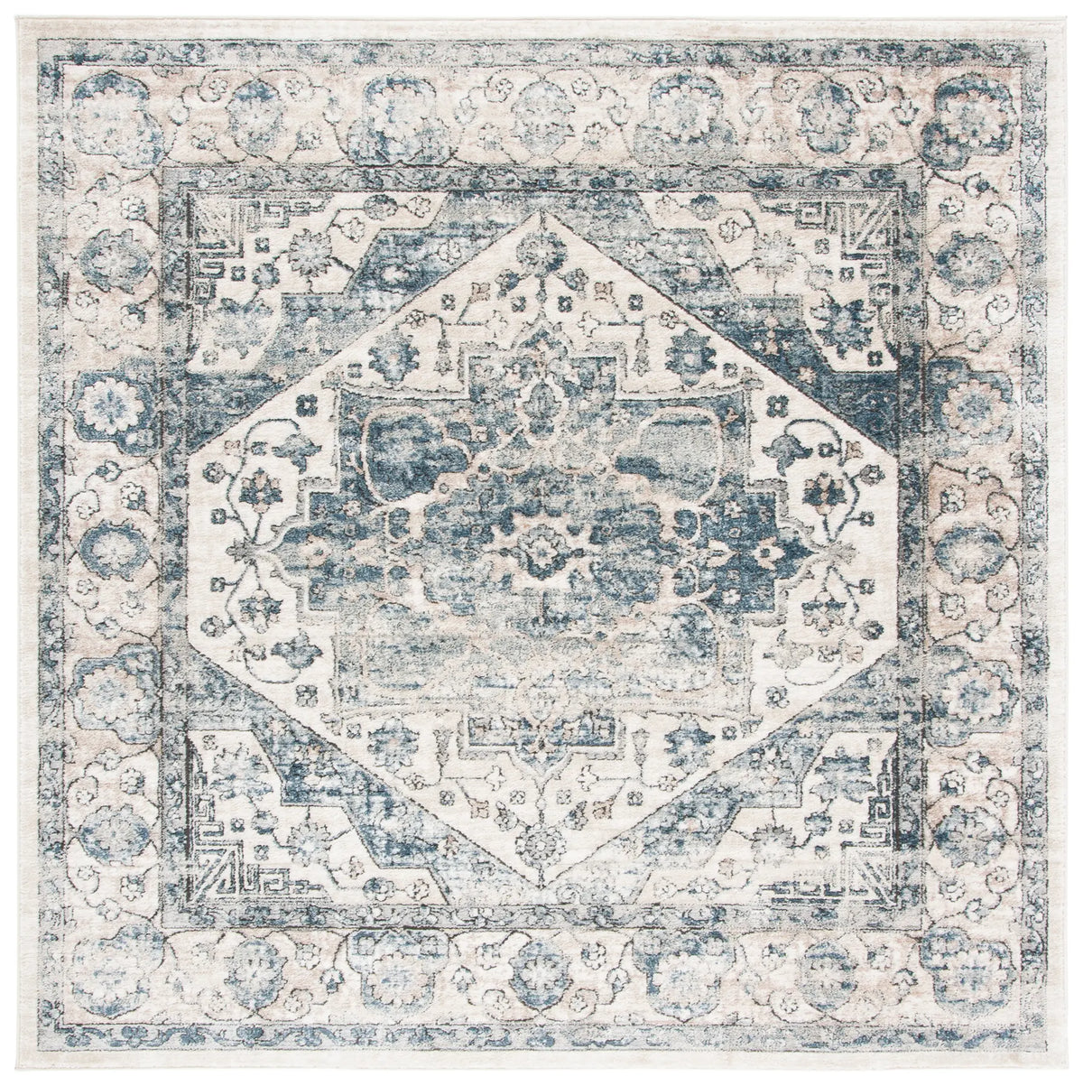 Safavieh Oregon 800 6'-7" x 6'-7" Rug in Ivory / Blue