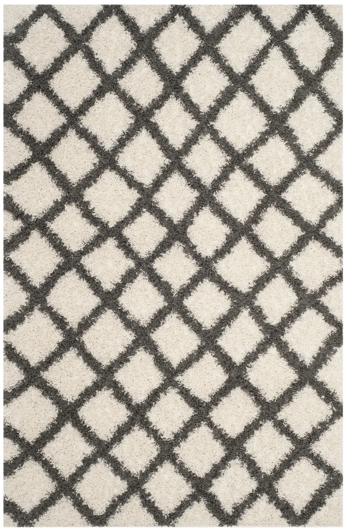 Safavieh Sgd-Dallas Shag 4'-0" x 6'-0" Rug in Ivory / Dark Grey