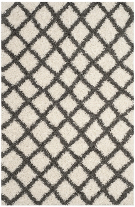 Safavieh Sgd-Dallas Shag 4'-0" x 6'-0" Rug in Ivory / Dark Grey