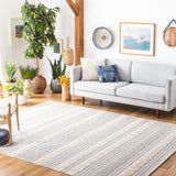 Safavieh Striped Kilim 10'-0" x 14'-0" Rug in Silver / Ivory