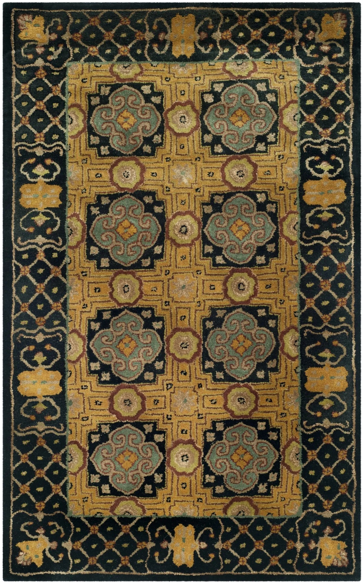 Safavieh Classic 9'-6" x 13'-6" Rug in Gold / Black