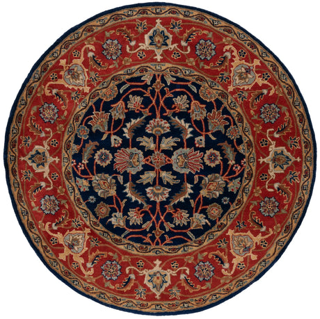 Safavieh Royalty 6'-6" x 6'-6" Rug in Navy / Rust