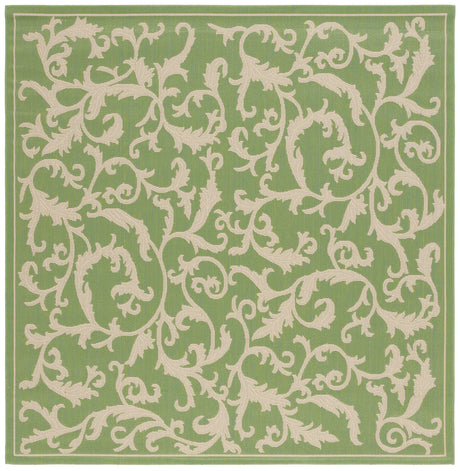 Safavieh Courtyard 6'-7" x 6'-7" Rug in Olive / Natural