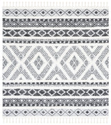 Safavieh Moroccan Tassel Shag 6'-7" x 6'-7" Rug in Grey / Ivory