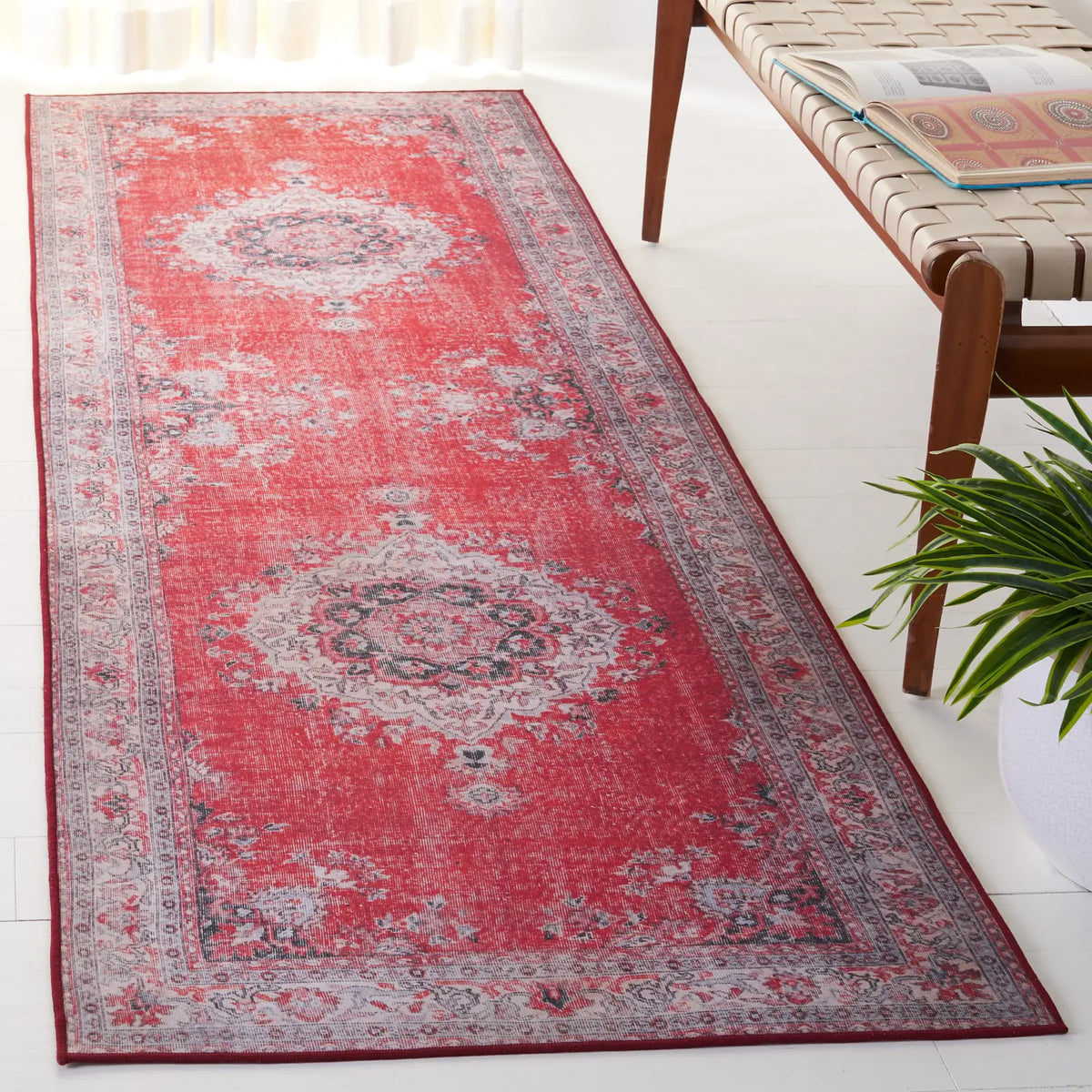 Safavieh Tucson 2'-6" x 8'-0" Rug in Red / Beige