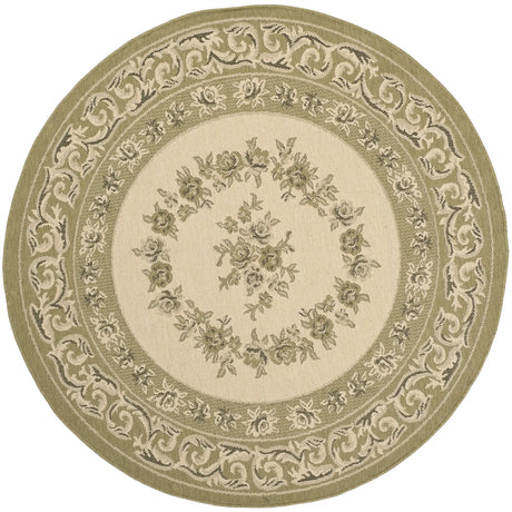 Safavieh Courtyard 5'-3" x 5'-3" Rug in Cream / Green