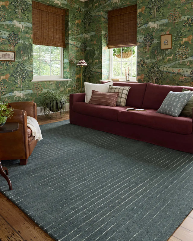 Chris Loves Julia x Loloi Henry HEY-01 Denim / Ivory Rug - room scene 3
