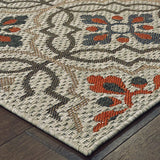 Oriental Weavers Sphinx Latitude 709Y Grey / Orange Rugs - corner detail