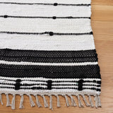 Safavieh Striped Kilim 4'-0" x 6'-0" Rug in Black / Ivory