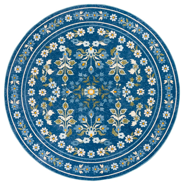 Safavieh Martha Stewart Washable 6'-0" x 6'-0" Rug in Dark Blue / Beige