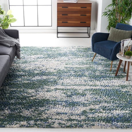 Safavieh Berber Shag 200 10'-0" x 14'-0" Rug in Green / Beige