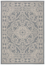 Safavieh Courtyard 5'-3" x 7'-7" Rug in Anthracite / Beige