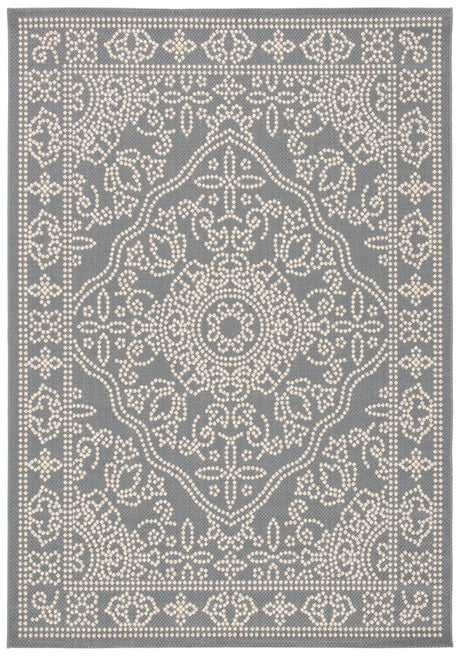 Safavieh Courtyard 5'-3" x 7'-7" Rug in Anthracite / Beige