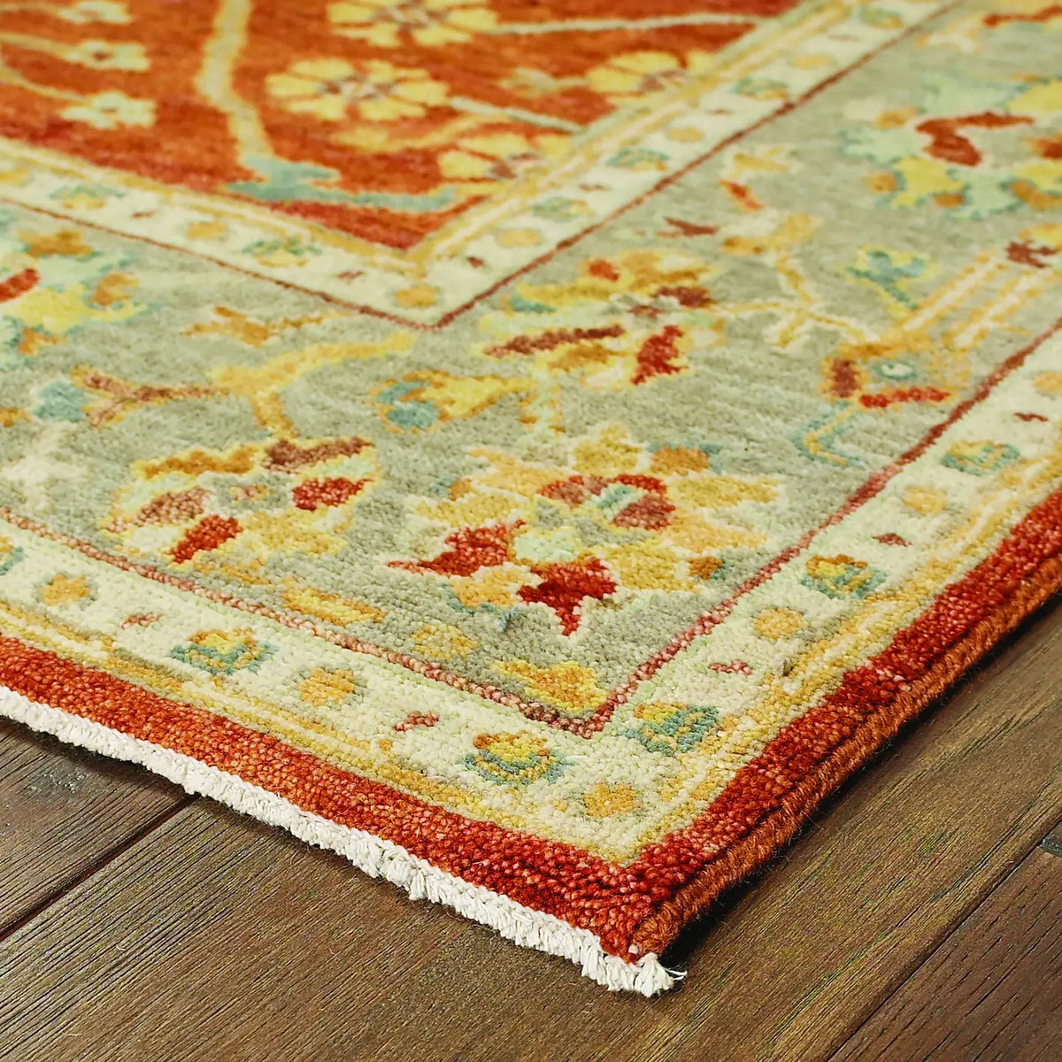 Oriental Weavers Sphinx Palace 10306 Red / Grey Rugs - corner detail