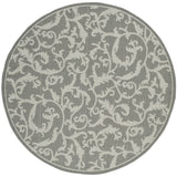 Safavieh Courtyard 5'-3" x 5'-3" Rug in Anthracite / Light Grey