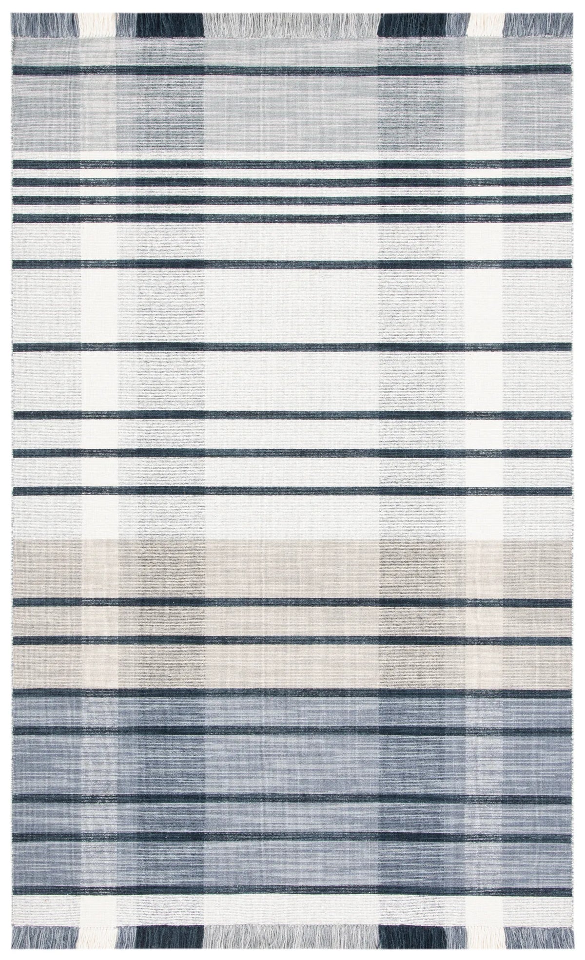 Safavieh Striped Kilim 4'-0" x 6'-0" Rug in Light Grey / Black