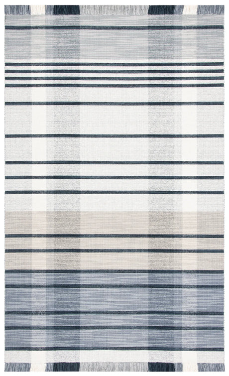 Safavieh Striped Kilim 4'-0" x 6'-0" Rug in Light Grey / Black