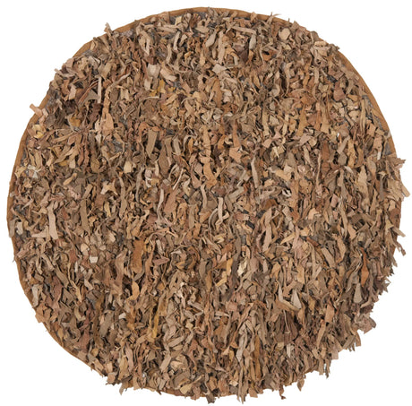 Safavieh Leather Shag 4'-0" x 4'-0" Rug in Brown