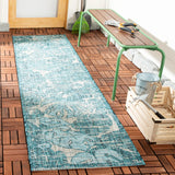 Safavieh Courtyard 2'-3" x 8'-0" Rug in Grey / Aqua