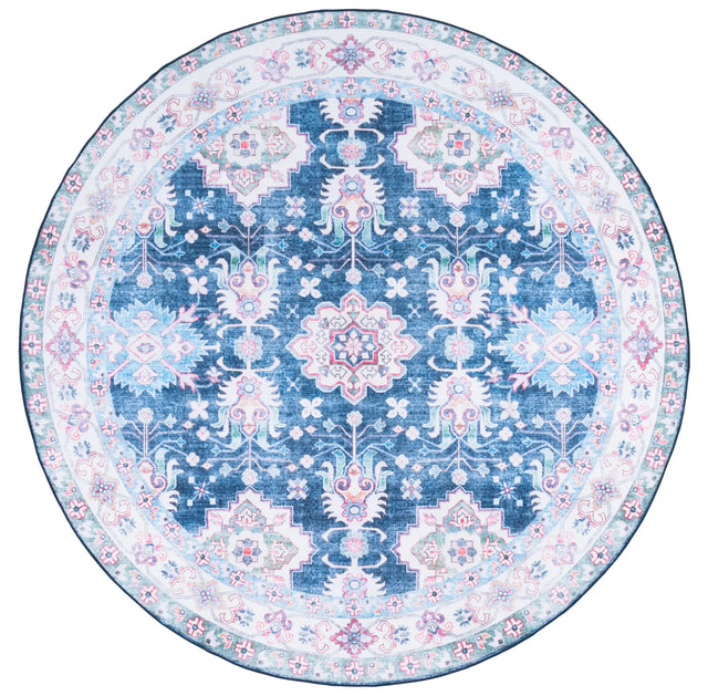 Safavieh Martha Stewart Washable 6'-0" x 6'-0" Rug in Navy / Beige