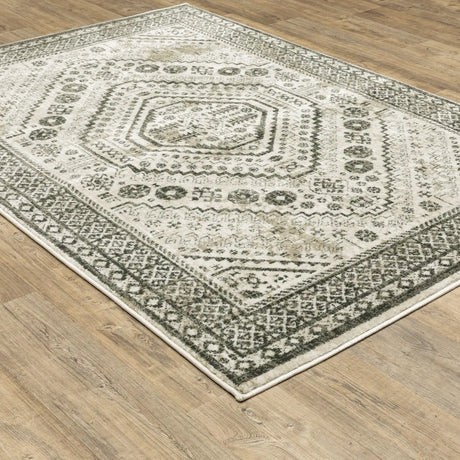 Oriental Weavers Sphinx Georgia 659C0 Ivory/ Grey Rugs - angle detail