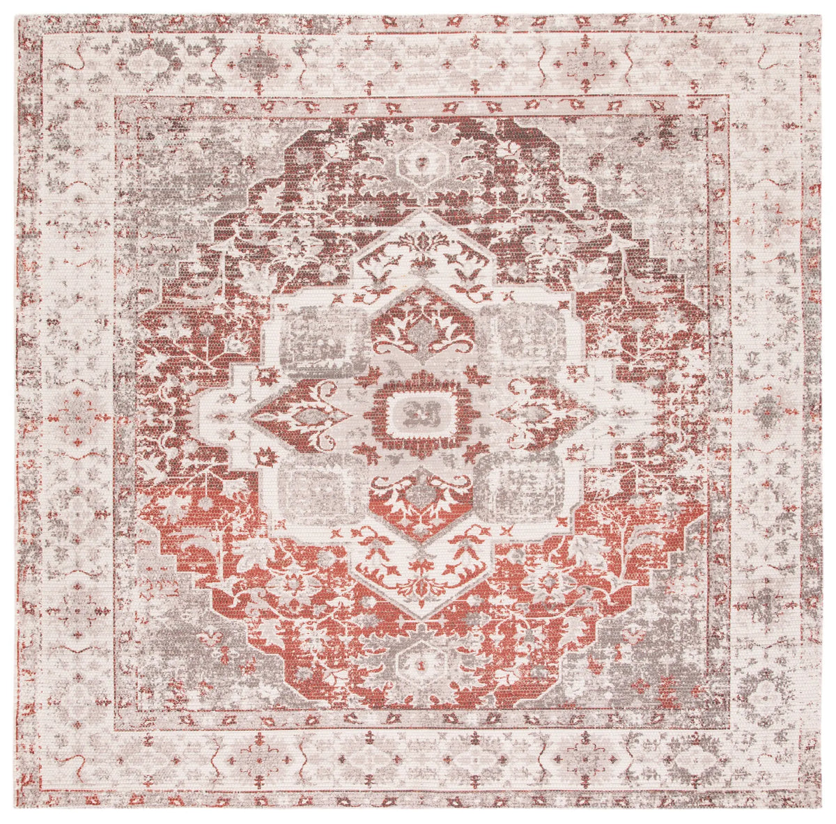 Safavieh Saffron 6'-0" x 6'-0" Rug in Ivory / Rust