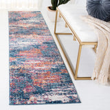Safavieh Evoke 2'-2" x 9'-0" Rug in Navy / Orange
