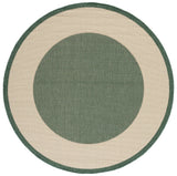 Safavieh Courtyard 5'-3" x 5'-3" Rug in Dark Green / Beige