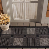 Safavieh Courtyard 2'-0" x 3'-7" Rug in Black / Sand