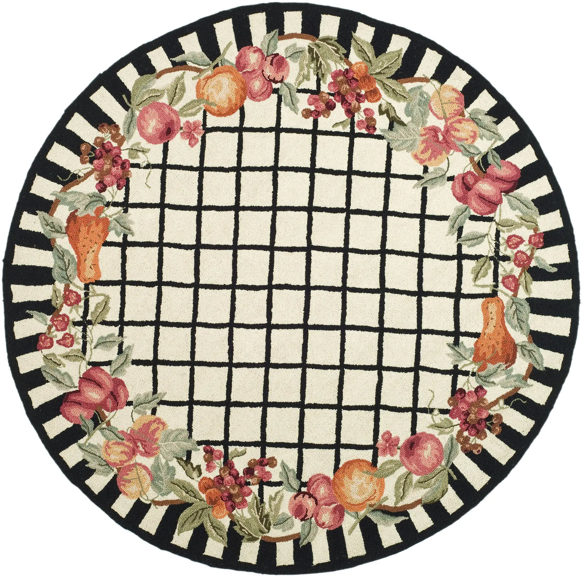 Safavieh Chelsea 5'-6" x 5'-6" Rug in Ivory / Black