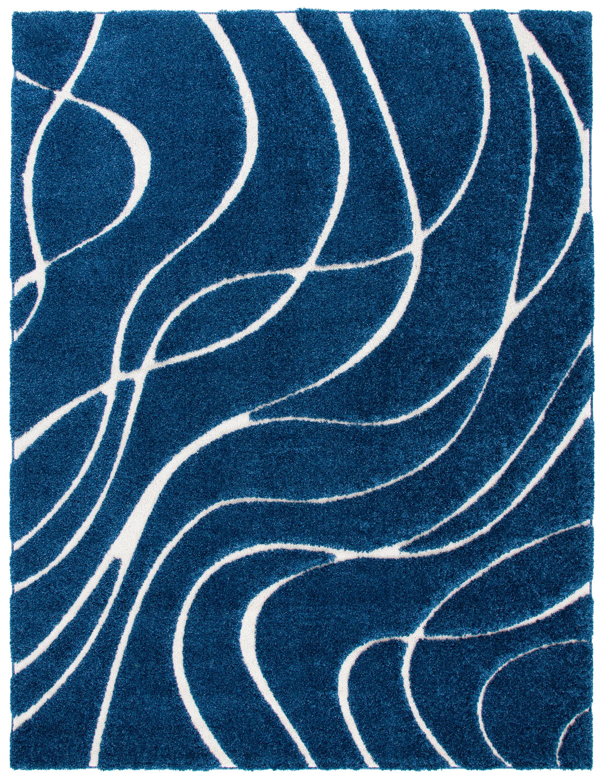 Safavieh Florida Shag 9'-6" x 13'-0" Rug in Navy / Ivory